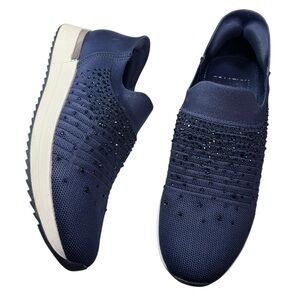 Reaction Kenneth Cole Cameron EZ On Jeweled Navy Sneakers Shoes Womens 9